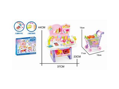 冰雪仿真收银机带灯光音乐+迷你购物车(包电)