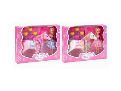 9寸实心公仔+静态马+发夹