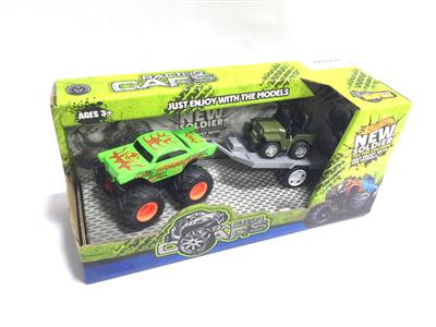 Alloy double inertia off-road vehicle tow alloy cartoon car (four mixed)