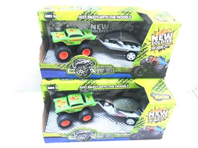 Alloy double inertia off-road vehicle dragging sharks (four mixed)