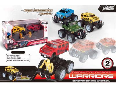 Inertial collision deformation vs. off-road vehicle