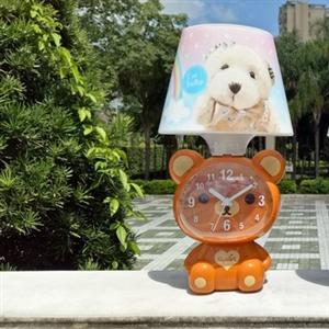 Bear clock table lamp