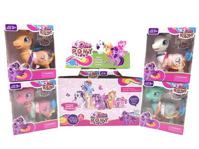 搪胶小马宝莉带梳子6只展示盒