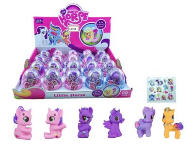 搪胶马宝丽带马贴纸带梳子6款20PCS