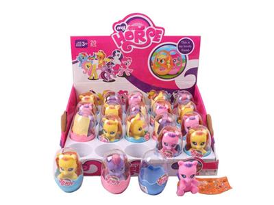 搪胶3款坐马宝丽带贴纸20PC