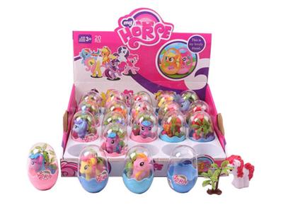 搪胶4款小马宠丽带塑料树20PC