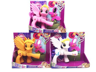 搪胶灯光音乐6关节马宝莉带蝴蝶梳子镜子带魔术棒