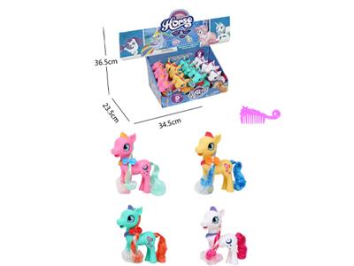 搪胶精灵马带梳子带发夹20PC混装