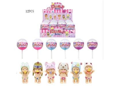 3.5寸搪胶喝水拉尿糖果睡眠娃娃12PC混装