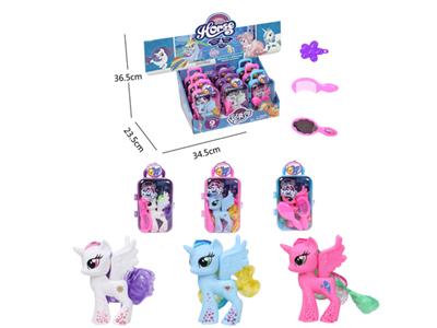 我的梦想搪胶精灵马大行李箱带发夹梳子镜子9PC混装