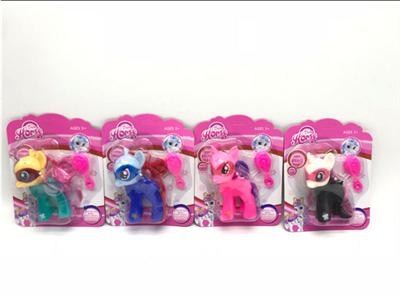 搪胶小马宝莉带马梳子单款4色混装