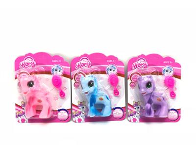 搪胶小马宝莉带马梳子单款3色混装