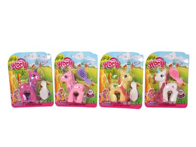 搪胶小马宝莉带马梳子单款4色混装