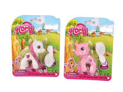 搪胶小马宝莉带马梳子单款2色混装