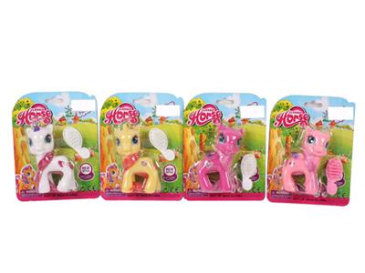 搪胶小马宝莉带马梳子单款4色混装