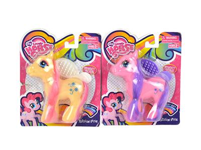 搪胶小马宝莉带马梳子单款2色混装