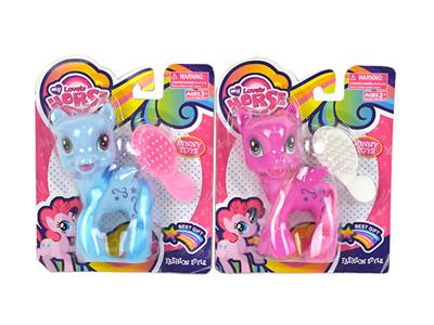 搪胶小马宝莉带马梳子单款2色混装