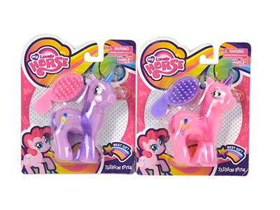 我的梦想搪胶小马宝莉带马梳子单款2色混装