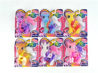 我的梦想搪胶小马宝莉带马梳子单款6色混装