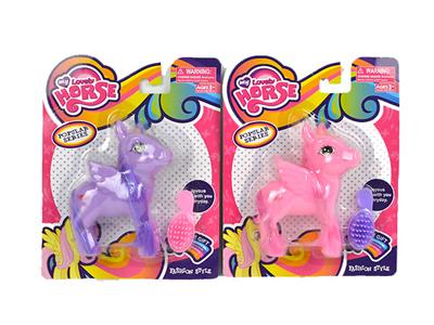 我的梦想搪胶小马宝莉带马梳子单款2色混装