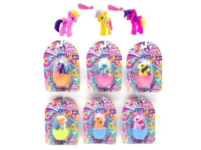 高档双面彩色图案吸塑塑料彩马宝莉三色混装带梳子