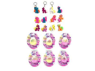 塑料实色马宝莉6色混装带马贴纸