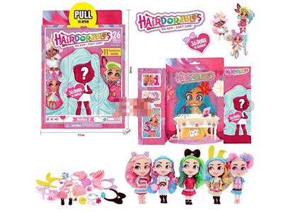 实身惊喜美发娃娃带手提包和梳和镜子带头框