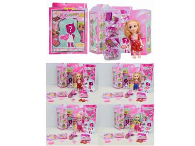 6寸实身惊喜美发娃娃带手提包和梳和镜子带头框。鞋子