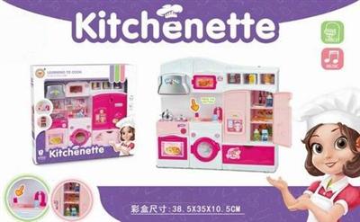 Cartoon stove + faucet + refrigerator