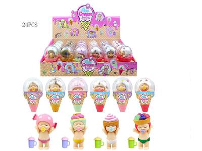 3.5寸搪胶糖果宝贝带奶瓶4款24PC混装