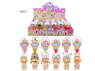 3.5寸动物宝贝带奶瓶有喝水拉尿功能6款24PC混装