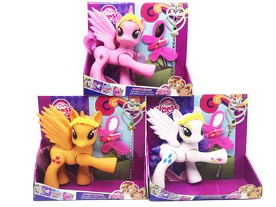 搪胶灯光音乐6关节马宝莉带蝴蝶梳子镜子带魔术棒