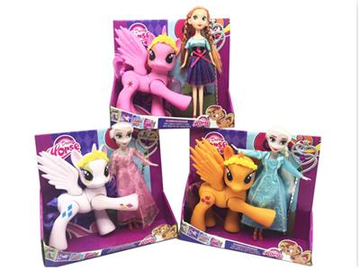 搪胶灯光音乐6关节马宝莉带9寸实身冰雪带魔术棒