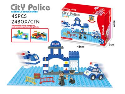 大颗粒警察局45PCS 含底板