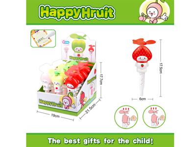 创意水果带笔手摇风扇