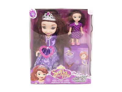 14寸3D眼索菲亚搪胶身体带主题曲音乐带6寸