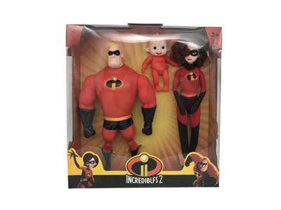 12寸实身超人总动员双人带灯光音乐带儿子