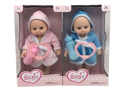 16寸3D眼搪胶娃娃带奶瓶带12声音乐