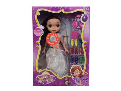 9寸迪士尼苏菲亚带灯光音乐实身(多款衣服混装)