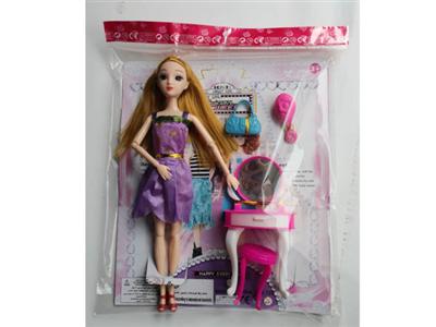 11.5寸11关节3D真眼娃娃配梳妆台