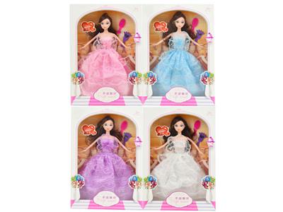 11.5寸实身芭比配梳镜（四款混装）
