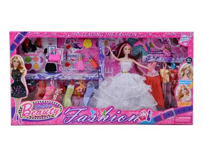 11.5寸实身婚纱芭比带配件带衣服