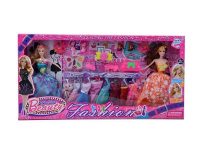 11.5寸实身双人婚纱芭比带配件带衣服