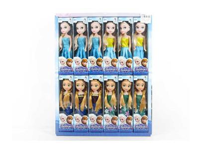 12只展示9寸实身冰雪芭比12pc混装
