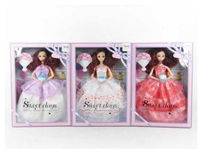 11.5寸12关节实身婚纱3D眼珠芭比3款混装