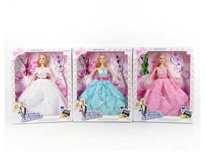 11.5寸婚纱实身芭比带小提琴带魔术棒3款混装