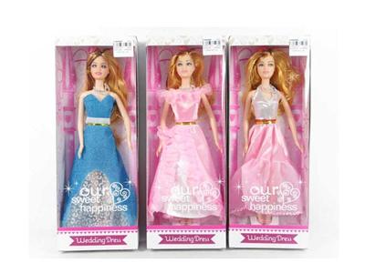 11.5寸晚装实身芭比三款混装带项链