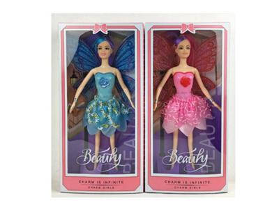 11.5寸实身带灯光花仙子带蝴蝶翅膀芭比2款混装