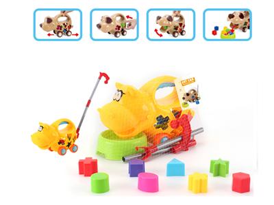 Hippo push-pull puzzle building block car