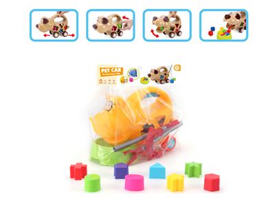 Hippo push-pull puzzle building block car